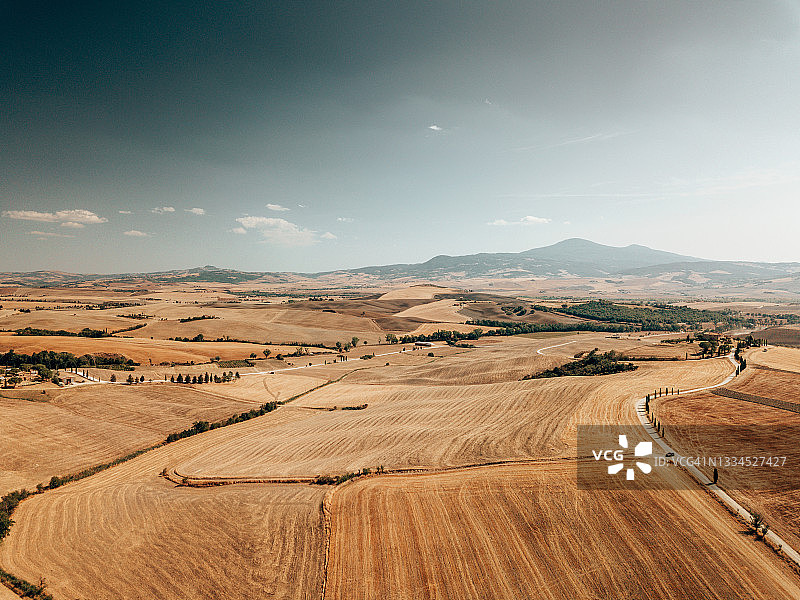 托斯卡纳柏树落日风景图片素材