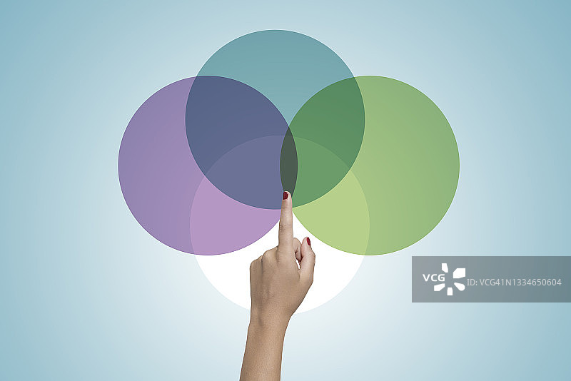 手指向维恩图图片素材