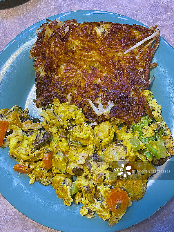 薯饼炒蛋图片素材