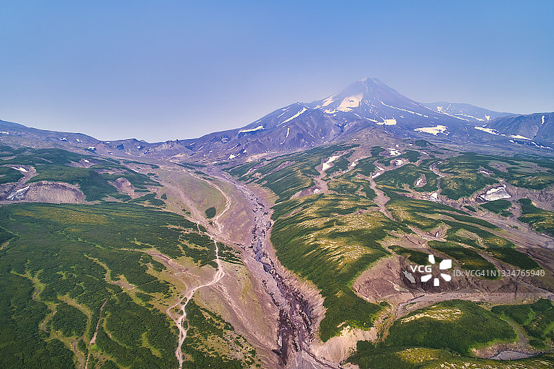 阿瓦钦斯基火山的斜坡图片素材