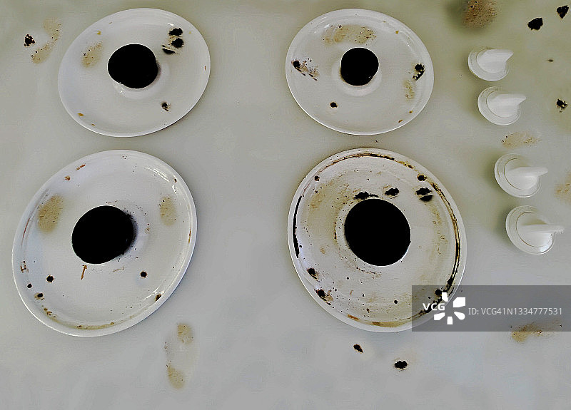 退租房客留下的脏污炉灶图片素材