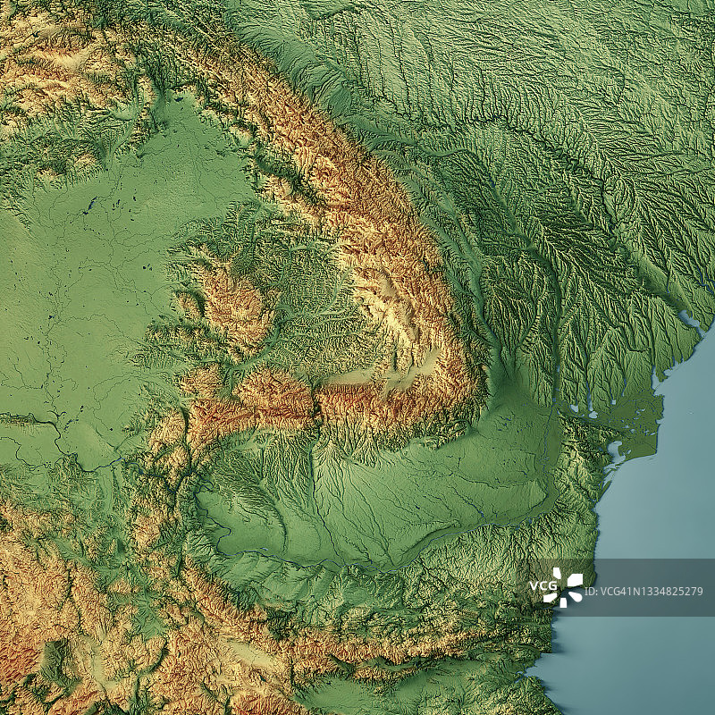罗马尼亚3D地形图渲染图片素材