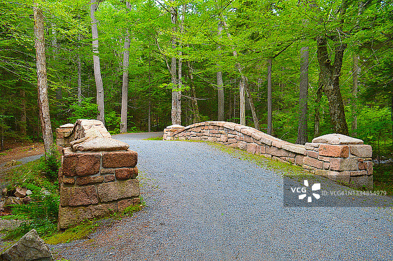 缅因州阿卡迪亚国家公园的马车道图片素材