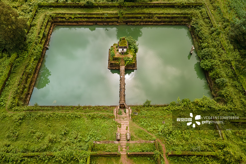 香帕卡萨拉西池塘鸟瞰图图片素材