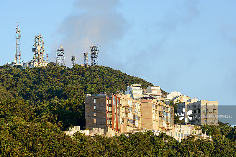 香港太平山上的无线电台图片素材