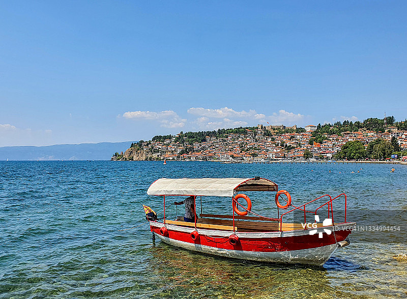 北马其顿奥赫里德湖与城市风光图片素材