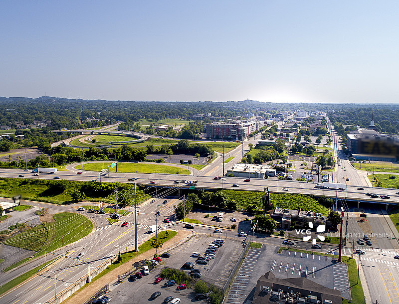 高速公路交通航拍视角图片素材