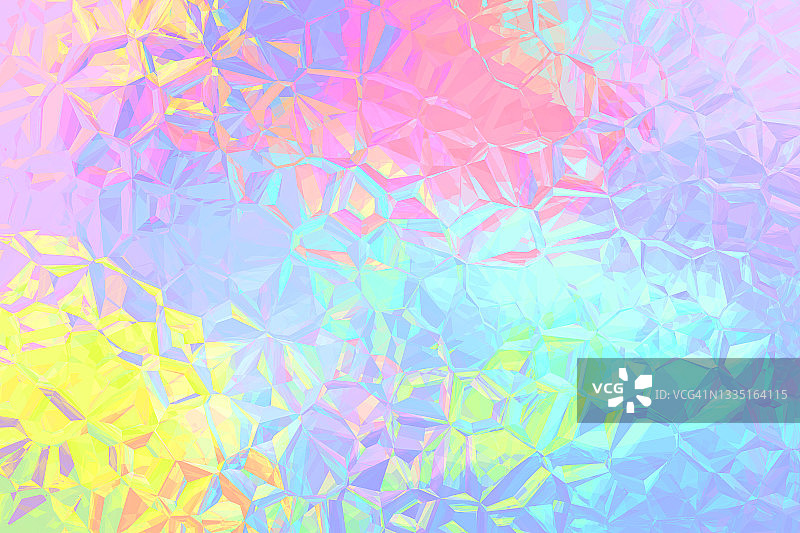 抽象纹理玻璃几何三角形霓虹灯粉彩色背景，潮流复古蒸汽波颜色图片素材
