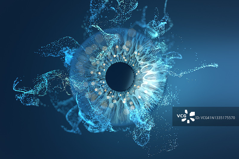 眼睛生物识别和粒子图片素材