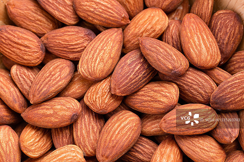 有机杏仁特写，作为背景图片素材