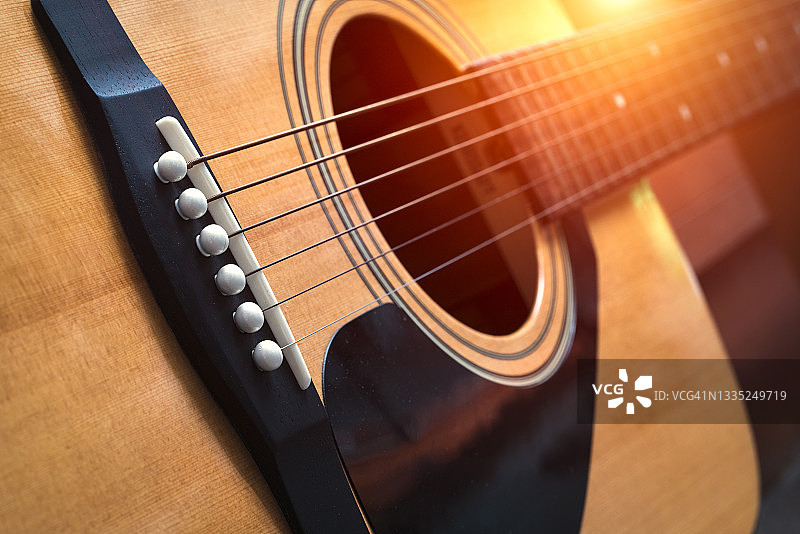 景深古典吉他细节图片素材