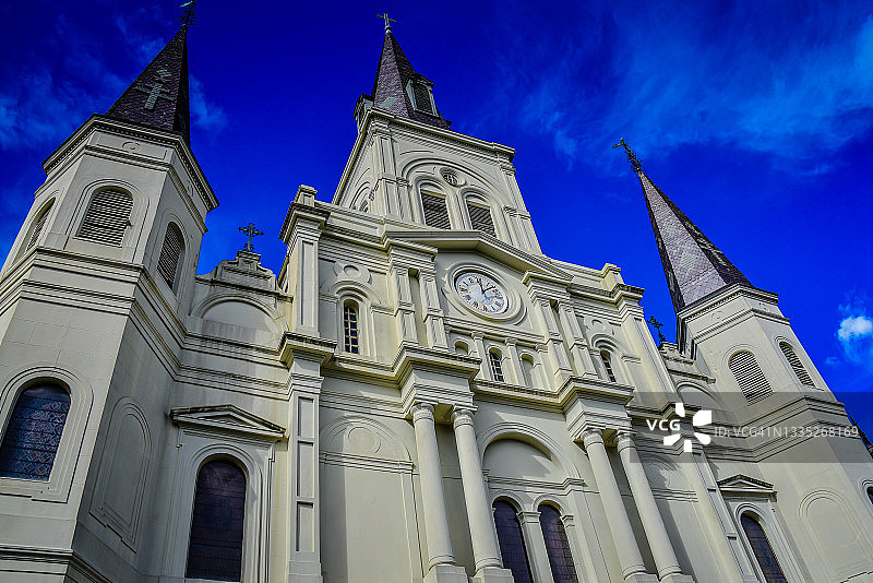 圣路易斯大教堂入口特写 - 路易斯安那州新奥尔良图片素材