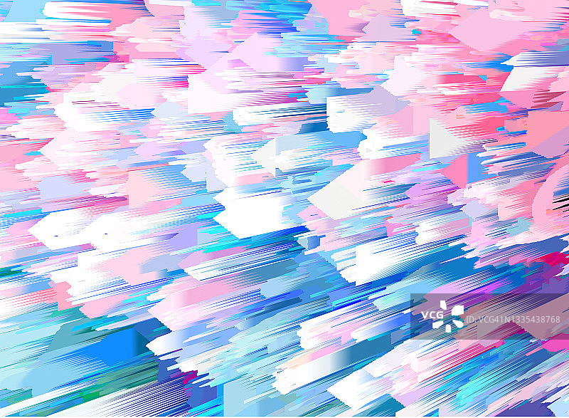 扭曲线条突出背景故障纹理与柔和几何色块图片素材