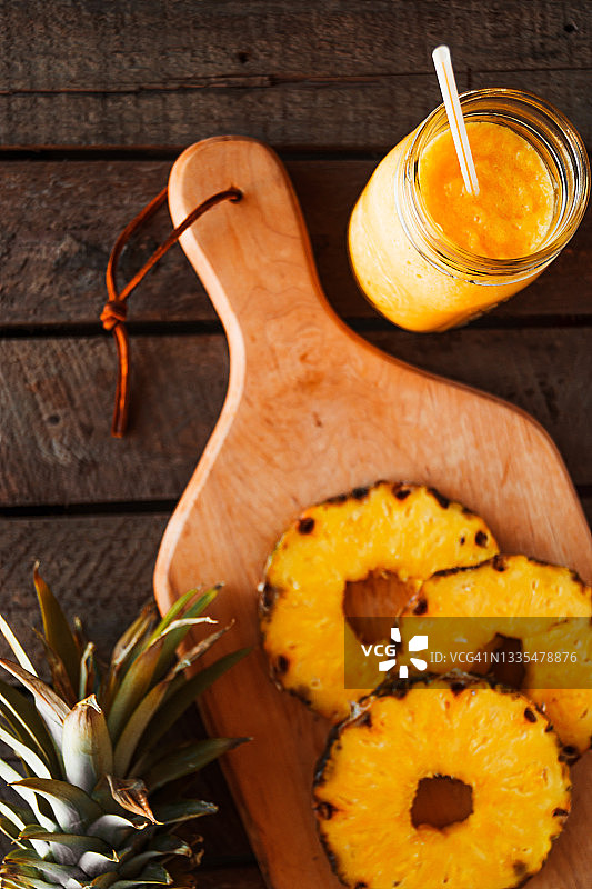 菠萝圈与菠萝冰沙图片素材