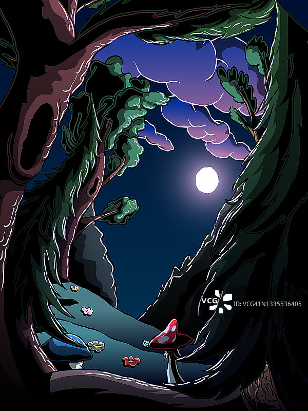 超现实曲线景观-童话森林图片素材