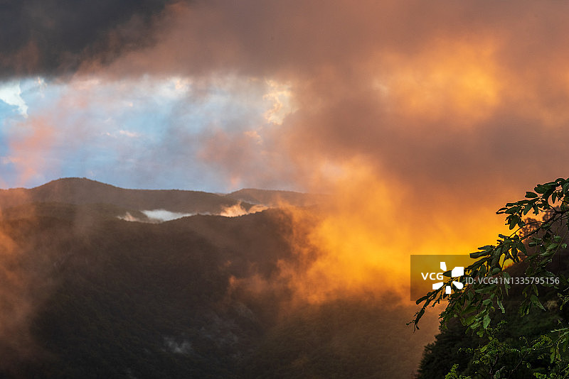 从南卡罗来纳州凯撒头州立公园看到的日落图片素材