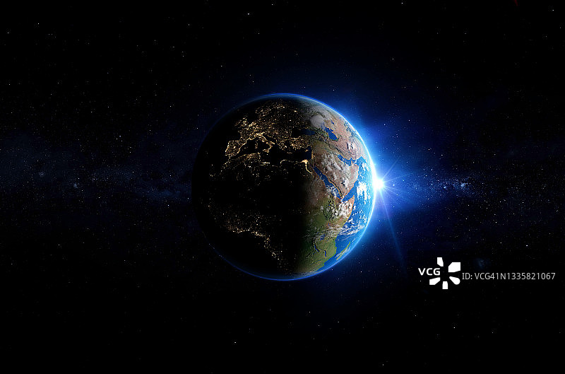 从太空看地球图片素材