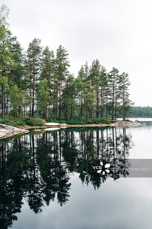 夏季瑞典的湖泊图片素材