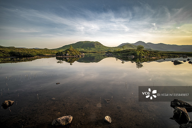 苏格兰高地的阿赫莱斯小湖图片素材