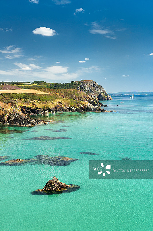 克罗宗的布列塔尼美丽夏日图片素材