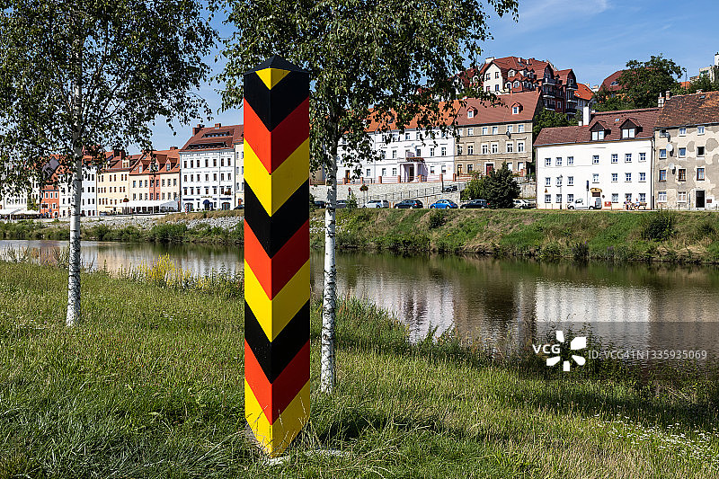 德国格尔利茨（萨克森州，德国）的边界柱图片素材