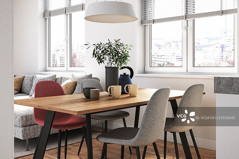 现代客厅内饰 - 3D渲染图片素材