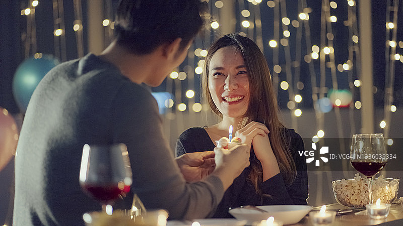 男友为女友庆祝生日图片素材