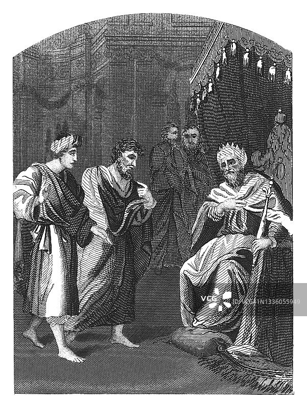 雅各进入埃及古版画图片素材