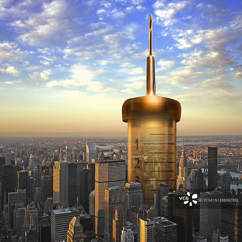 纽约市的巨型注射器景观图片素材
