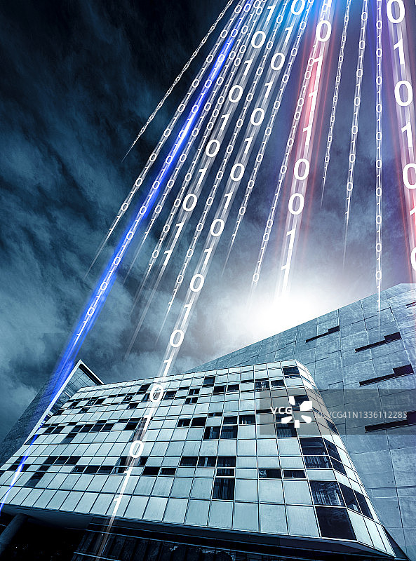 未来城市数字化概念，二进制数字图片素材