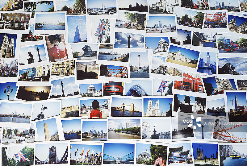 一组桌上即时旅行度假照片图片素材