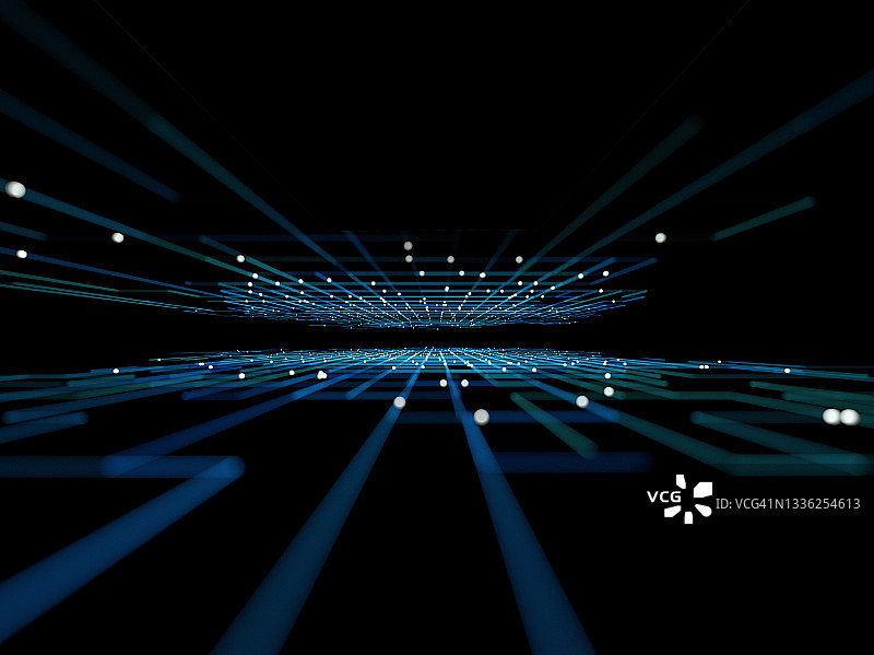 蓝色三维网格线图片素材