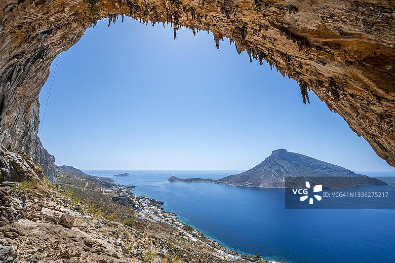 希腊卡林诺斯岛格兰德格罗塔攀岩区图片素材