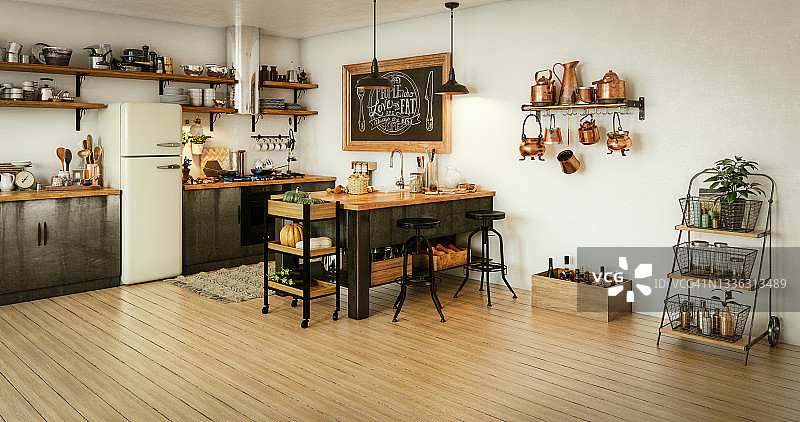 民族风格厨房吧台图片素材