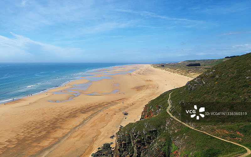 法国诺曼底巴内维尔-卡特雷海岸线图片素材