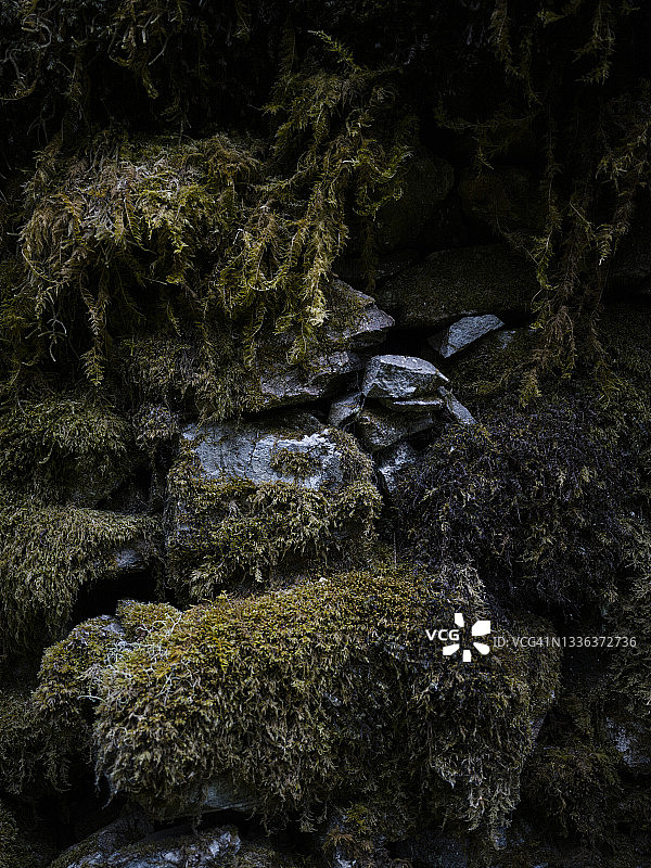 英国苏格兰高地的石墙图片素材