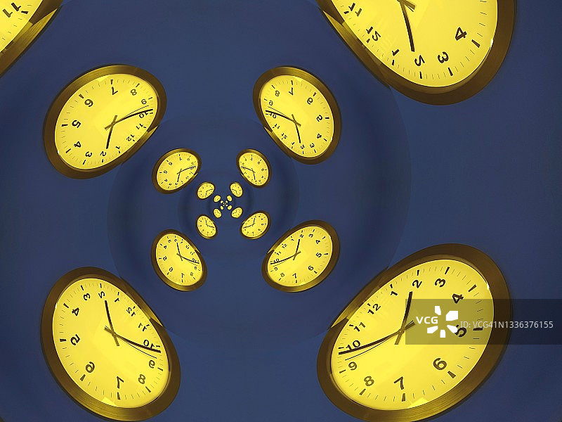 黄色和蓝色时间螺旋图片素材