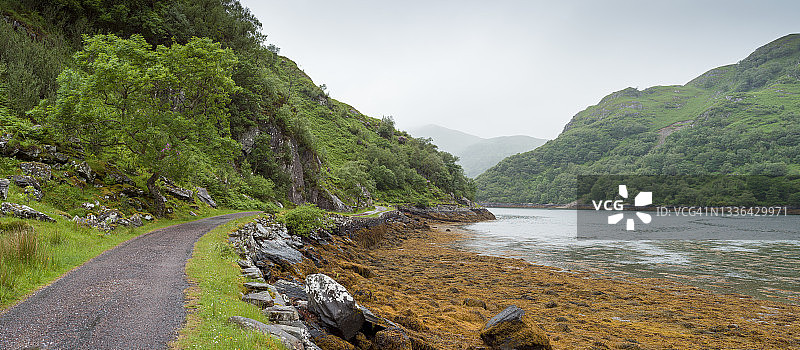 英国苏格兰高地的奎奇湖和霍恩湖图片素材