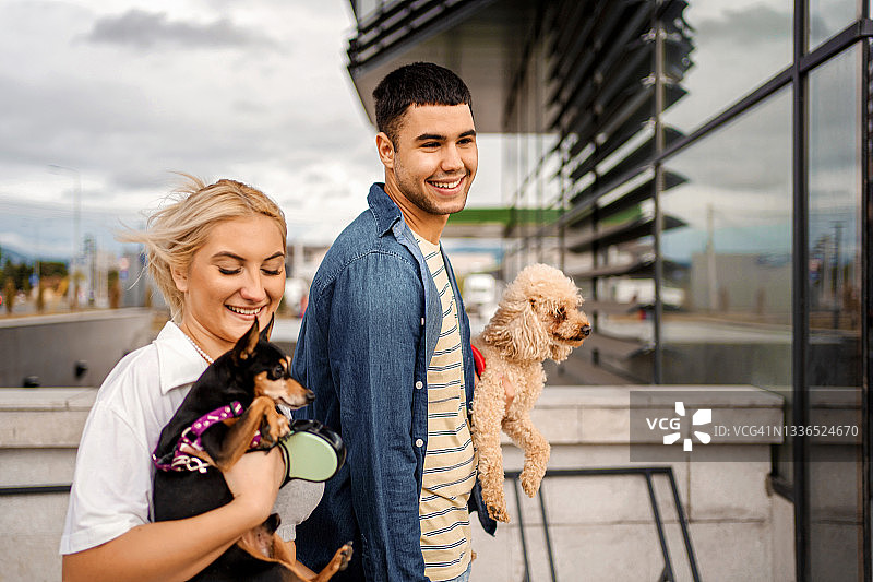 一起遛狗吧图片素材