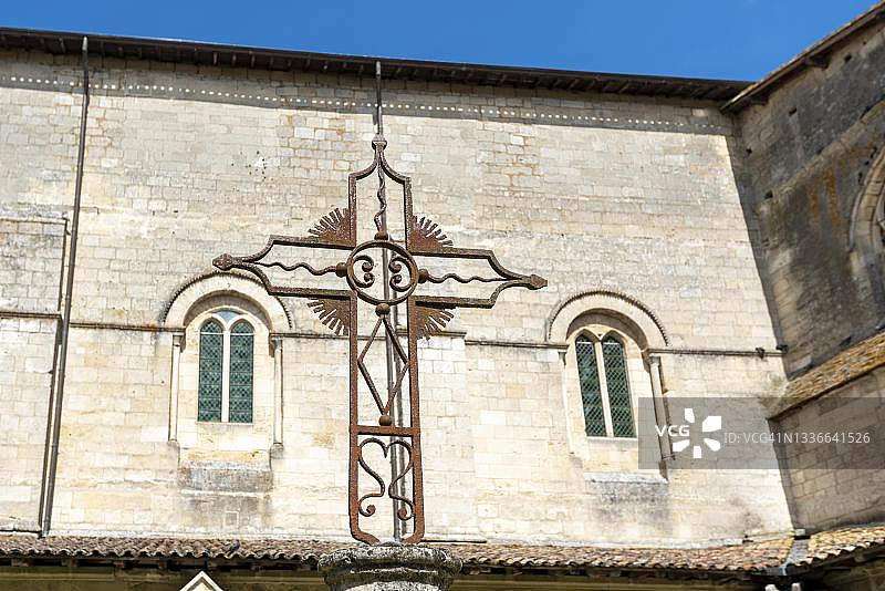 科迪利埃修道院的大学教堂十字架，联合国教科文组织世界遗产，法国新阿基坦吉伦圣埃米利图片素材