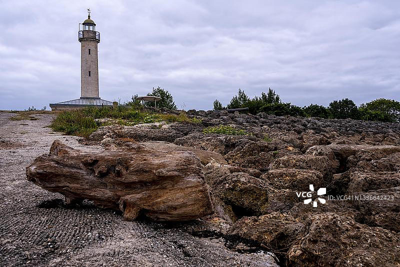 理查德灯塔，历史悠久的灯塔，吉伦特河口，法国新阿基坦吉伦特省图片素材