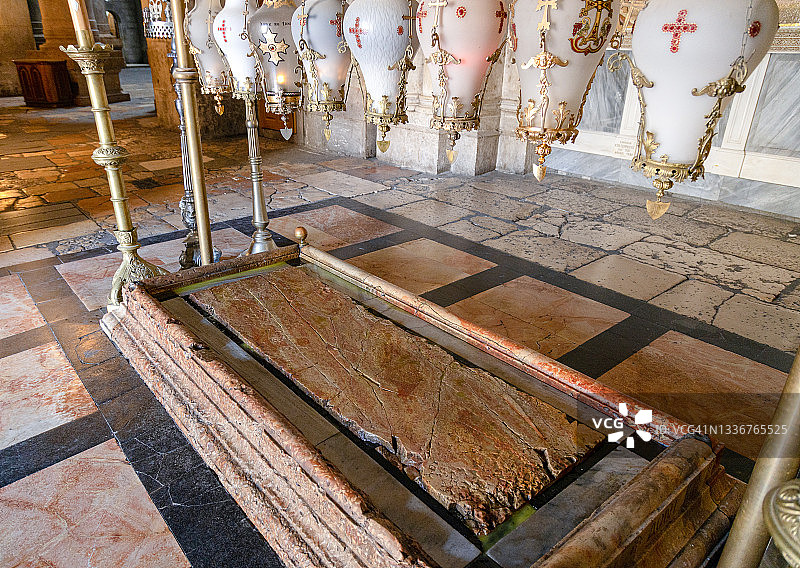 圣墓教堂的涂油石图片素材