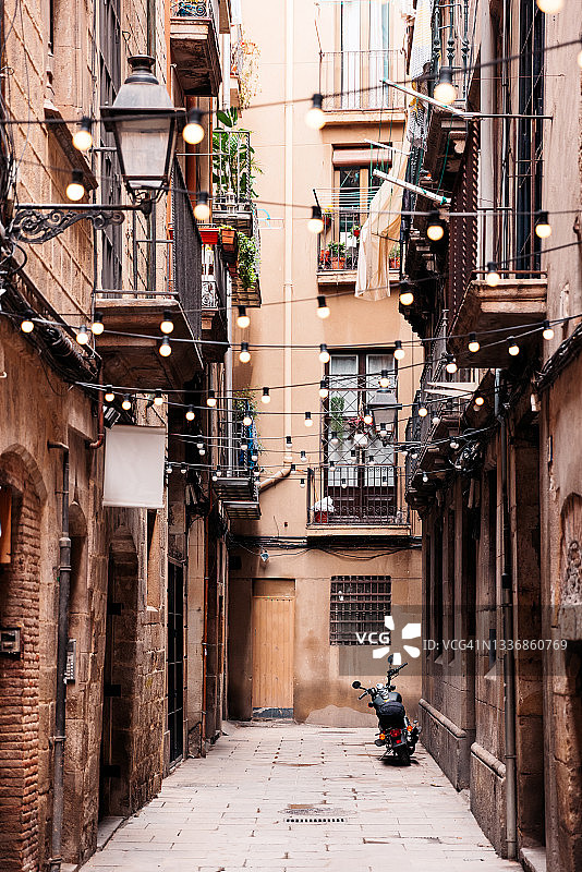 西班牙巴塞罗那博恩区小巷图片素材