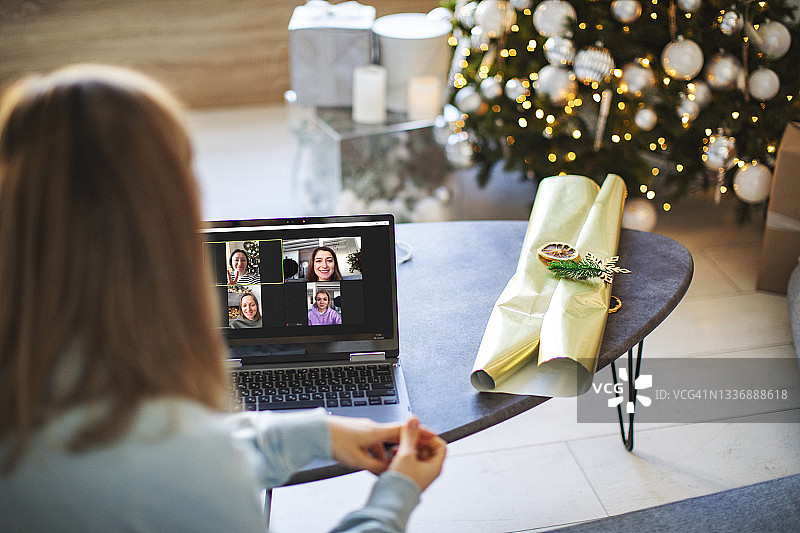 圣诞节在线会议图片素材