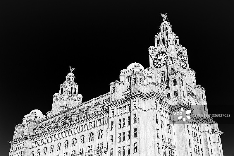 黑白利物浦皇家利物大厦图片素材