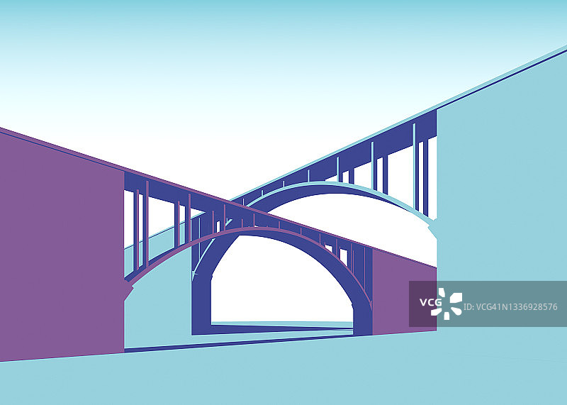 两座桥梁图片素材