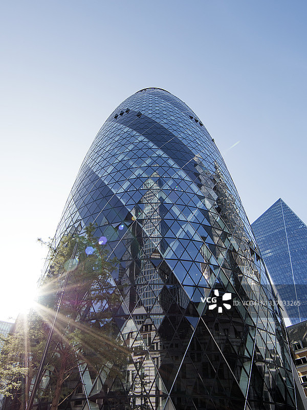 仰视视角下的城市摩天大楼图片素材