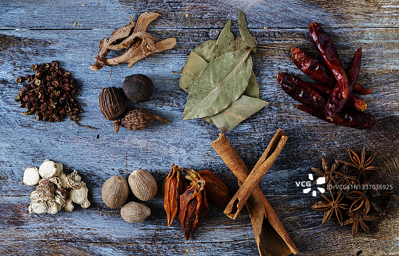 中国传统腌制肉类的调味料和香料图片素材