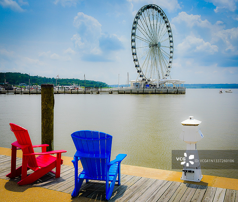 马里兰州国家港口波托马克河上的首都之轮景色图片素材