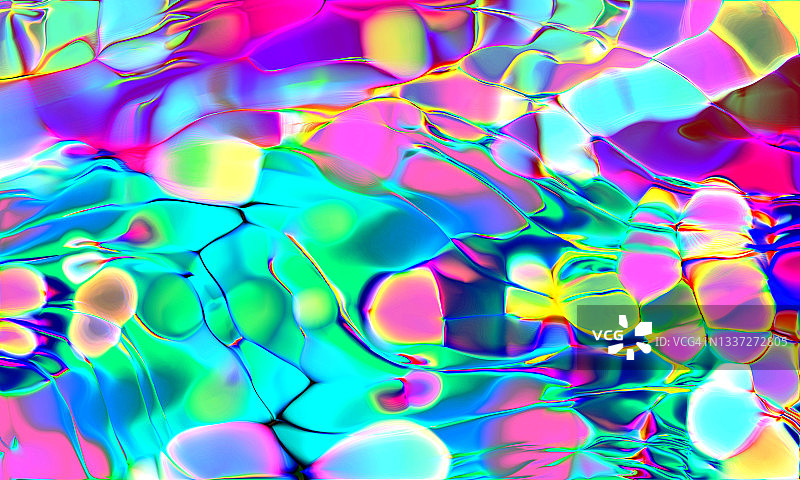 抽象流体渐变多色斑点流动彩色全息霓虹抽象彩色背景图片素材